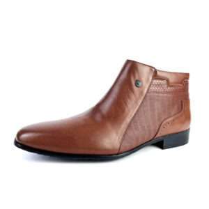 Brown leather boots shoes for men M002-23